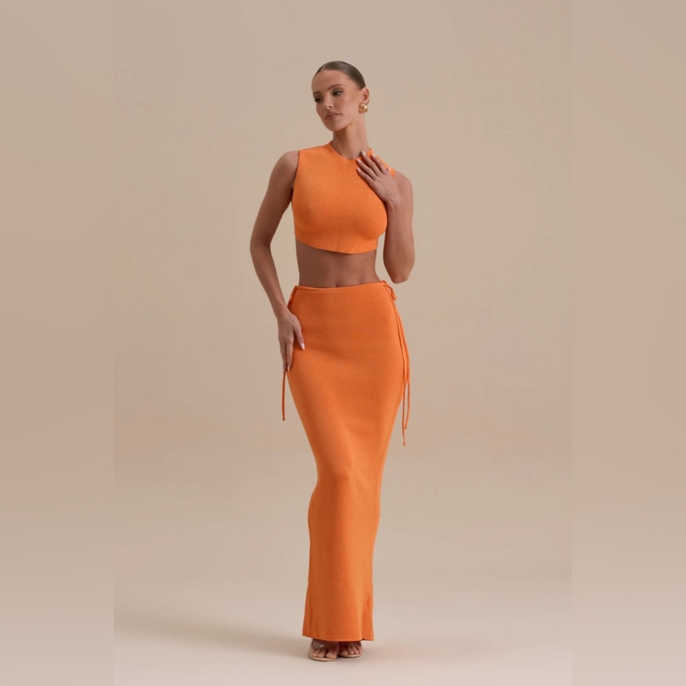 Wanderdoll Orange Maxi Skirt Set
